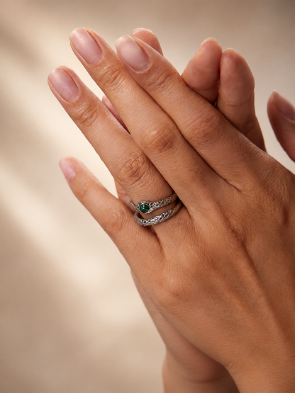 Malachite Cobra Open Ring