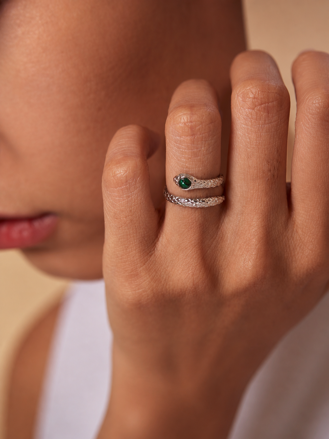 Malachite Cobra Open Ring