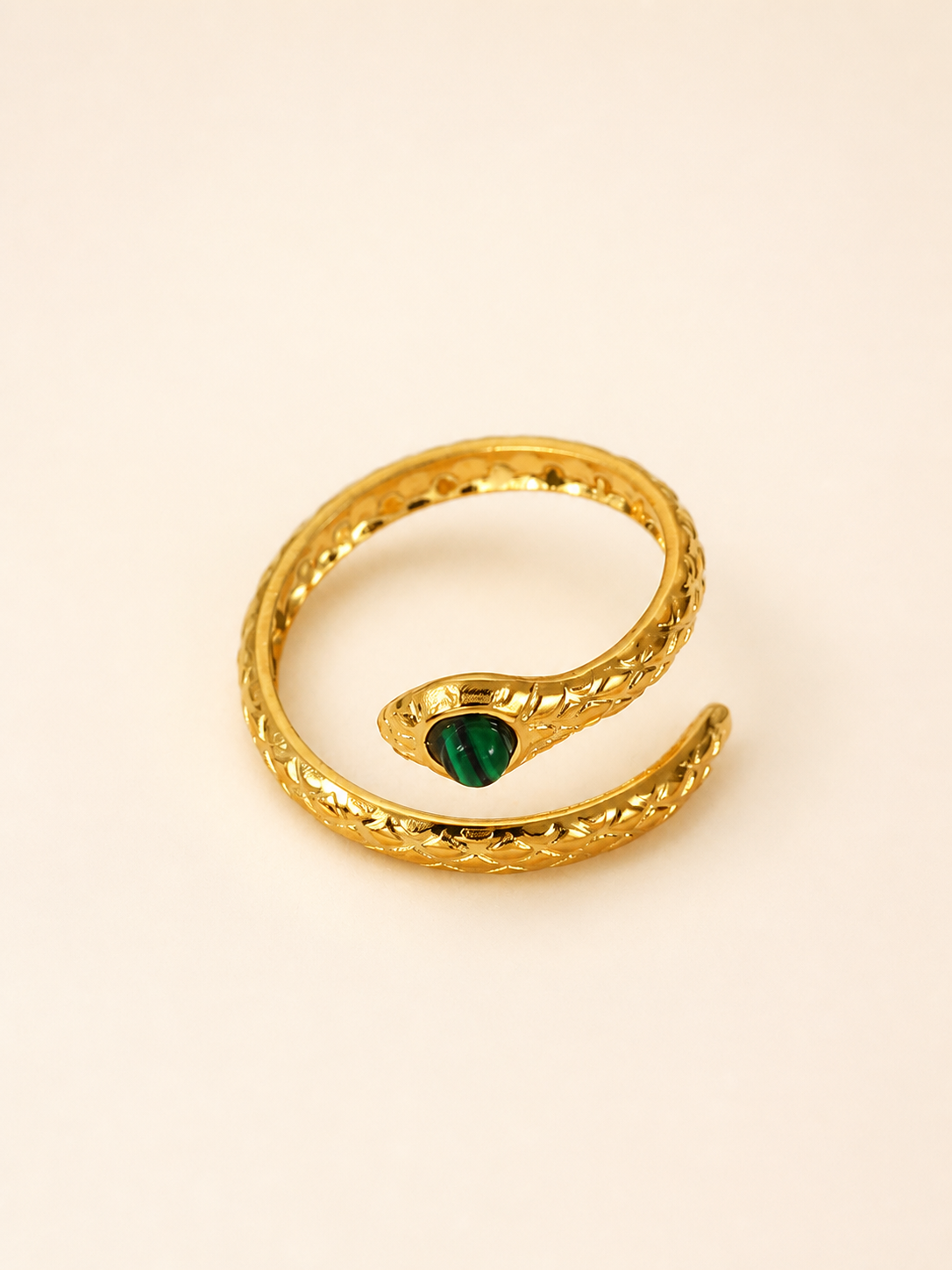 Malachite Cobra Open Ring