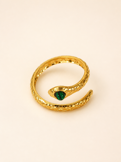 Malachite Cobra Open Ring