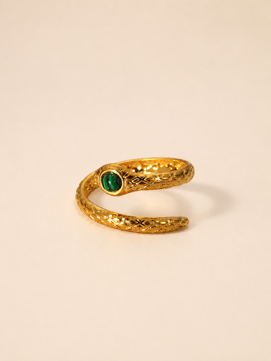 Malachite Cobra Open Ring