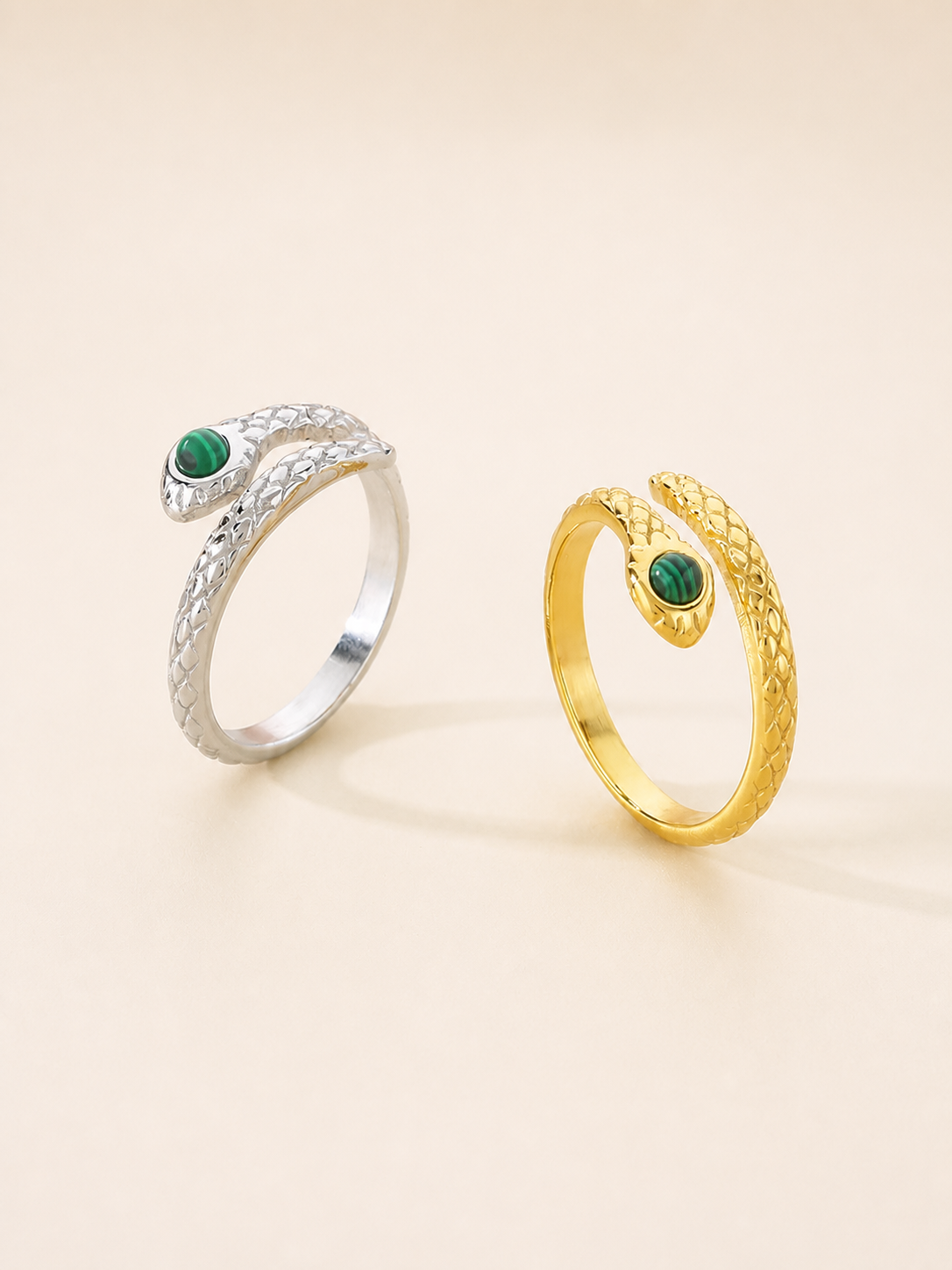 Malachite Cobra Open Ring