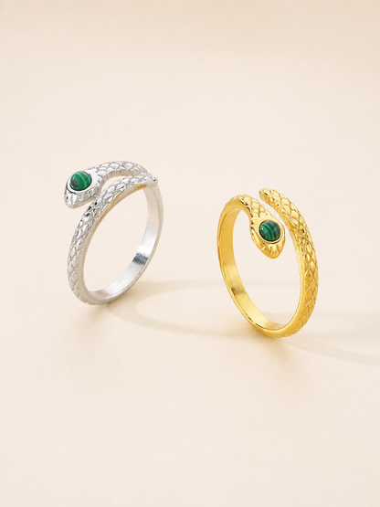 Malachite Cobra Open Ring