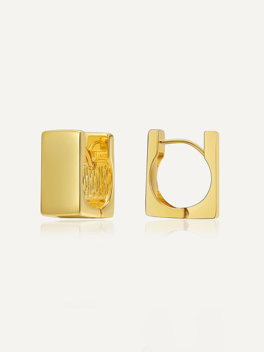 Geometric Square Huggie Earrings