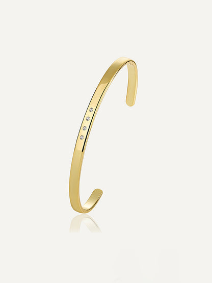 Zircon Glossy Cuff Bracelet