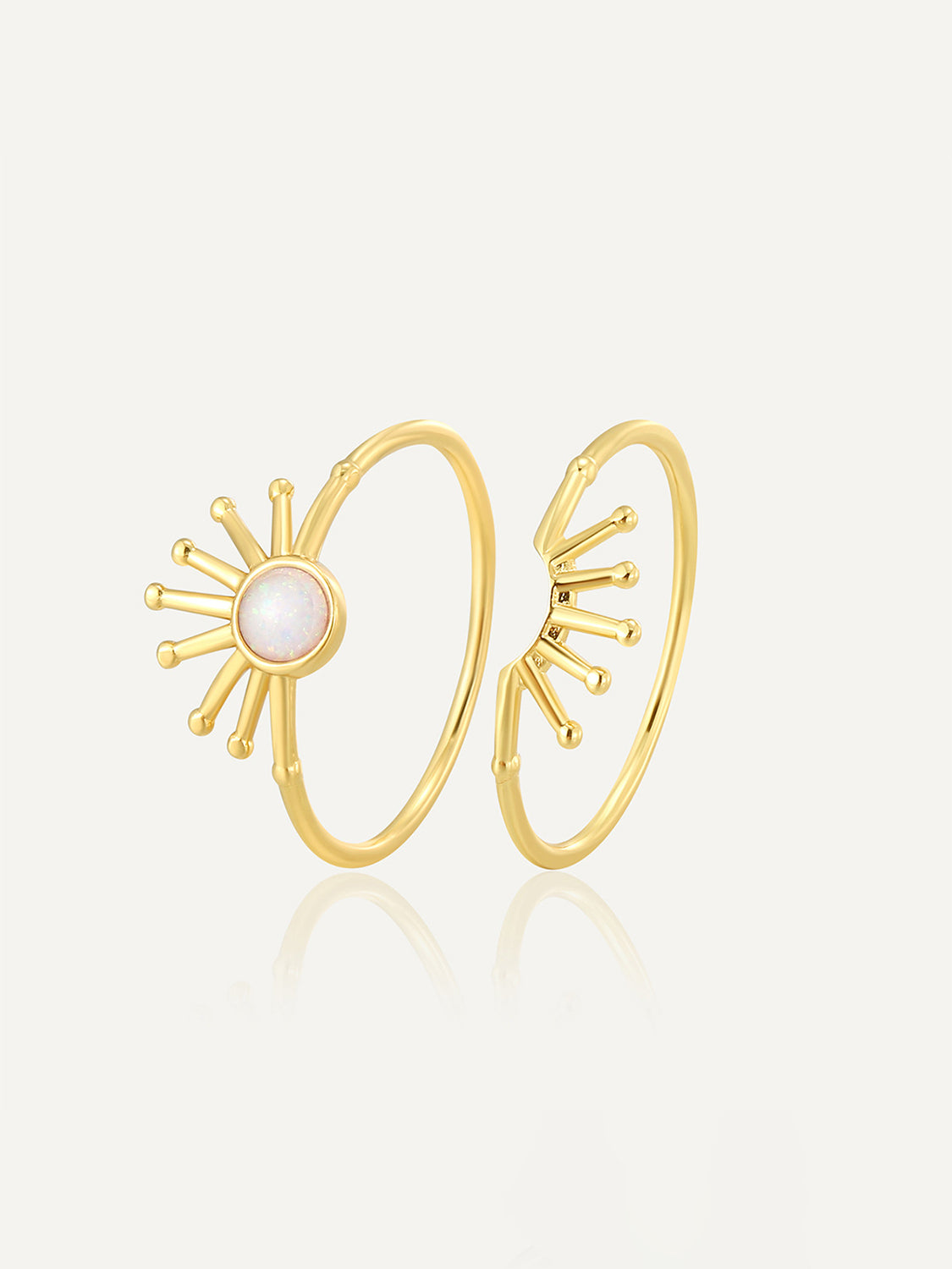 Sun Shape Ring Set