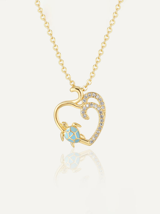 Heart-Shaped Turtle Necklace