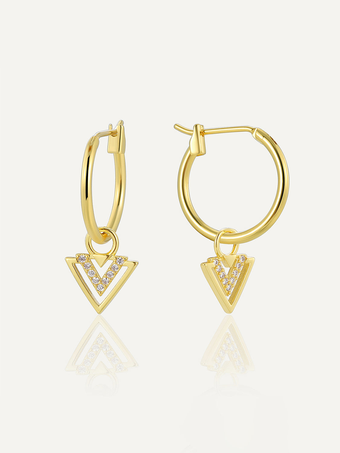 Triangle Zircon Drop Earrings