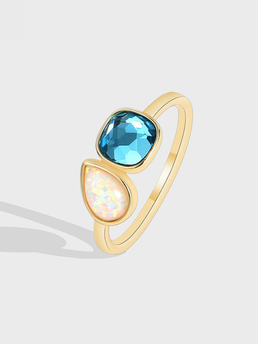 Geometric Opal Ring