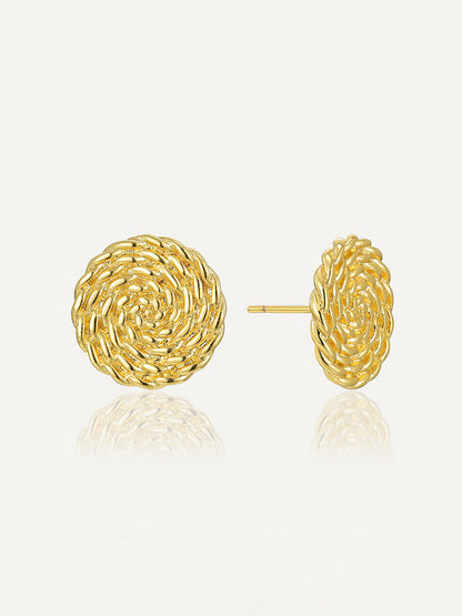 Braided Round Stud Earrings