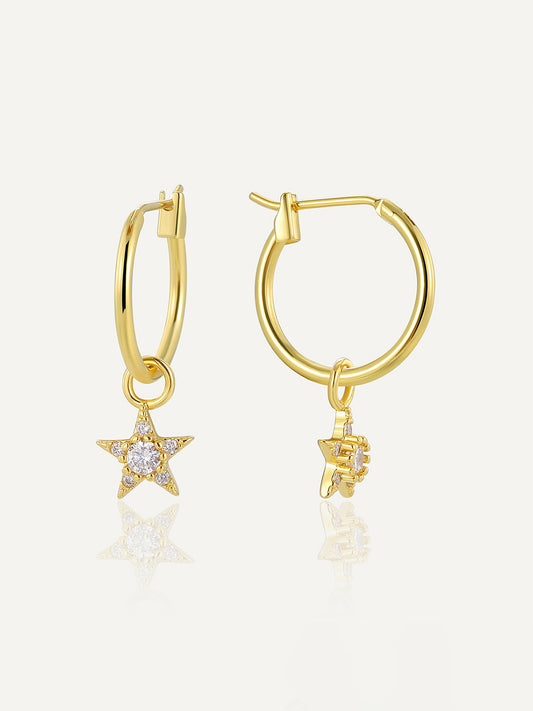 Star Zircon Drop Earrings