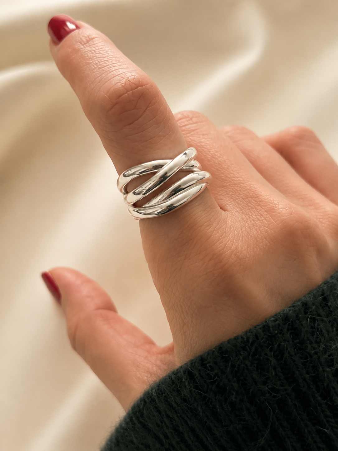 Interwoven Light Statement Ring