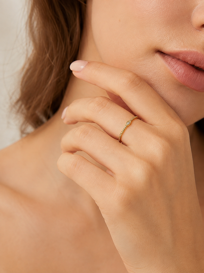 Golden Gaze Twisted Zircon Ring
