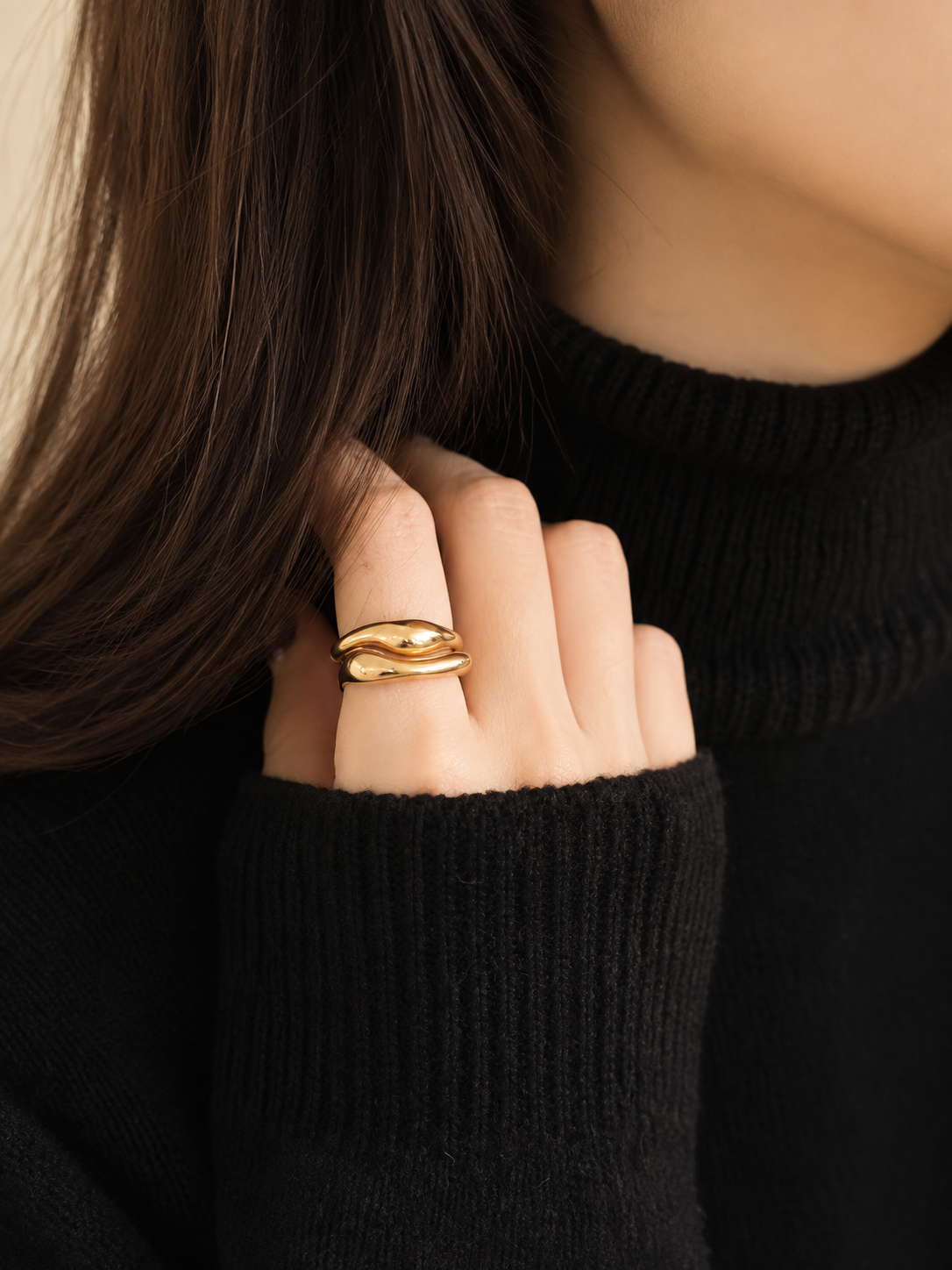 Soft Wave Dome Ring
