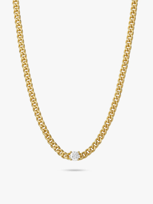 Thick Necklace With Cubic Zirconia