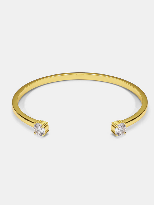 Double Zircon Cuff Bracelet