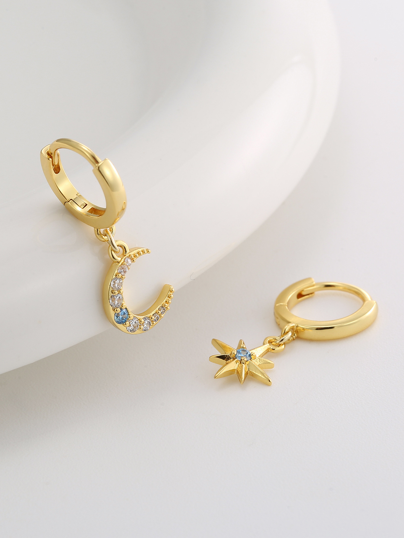 Star & Moon Drop Earrings