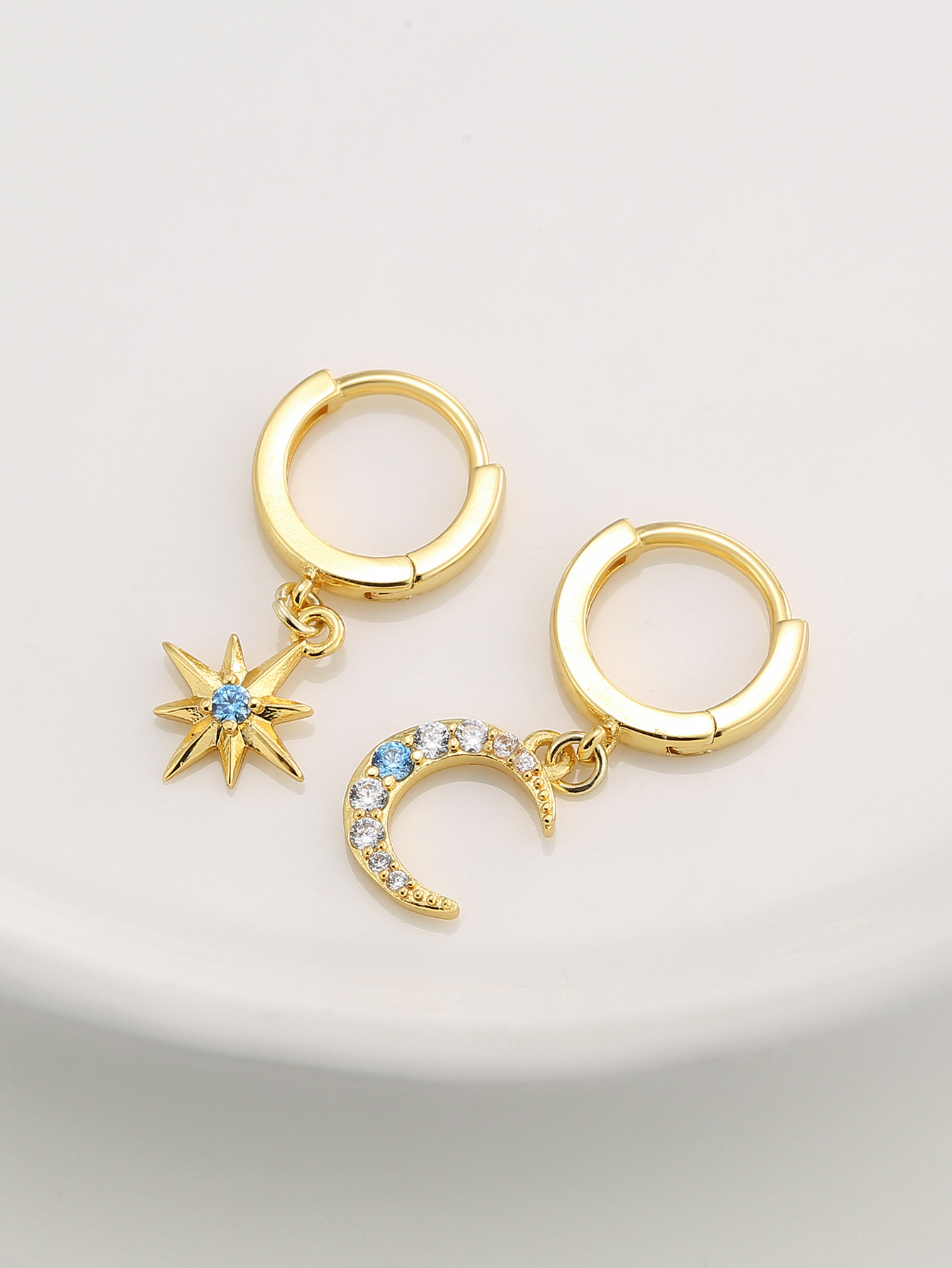 Star & Moon Drop Earrings