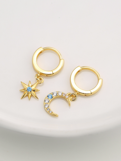 Star & Moon Drop Earrings