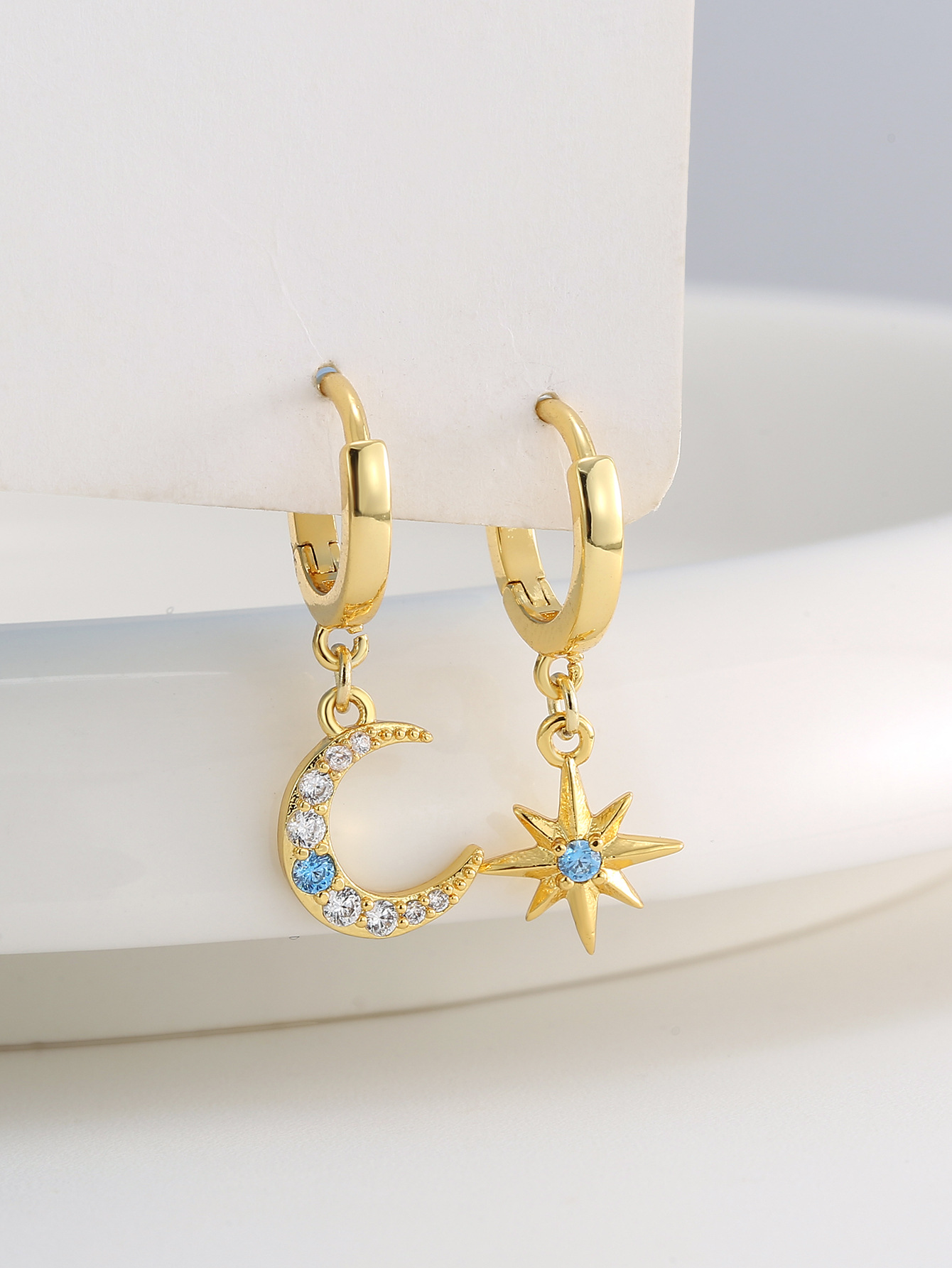 Star & Moon Drop Earrings