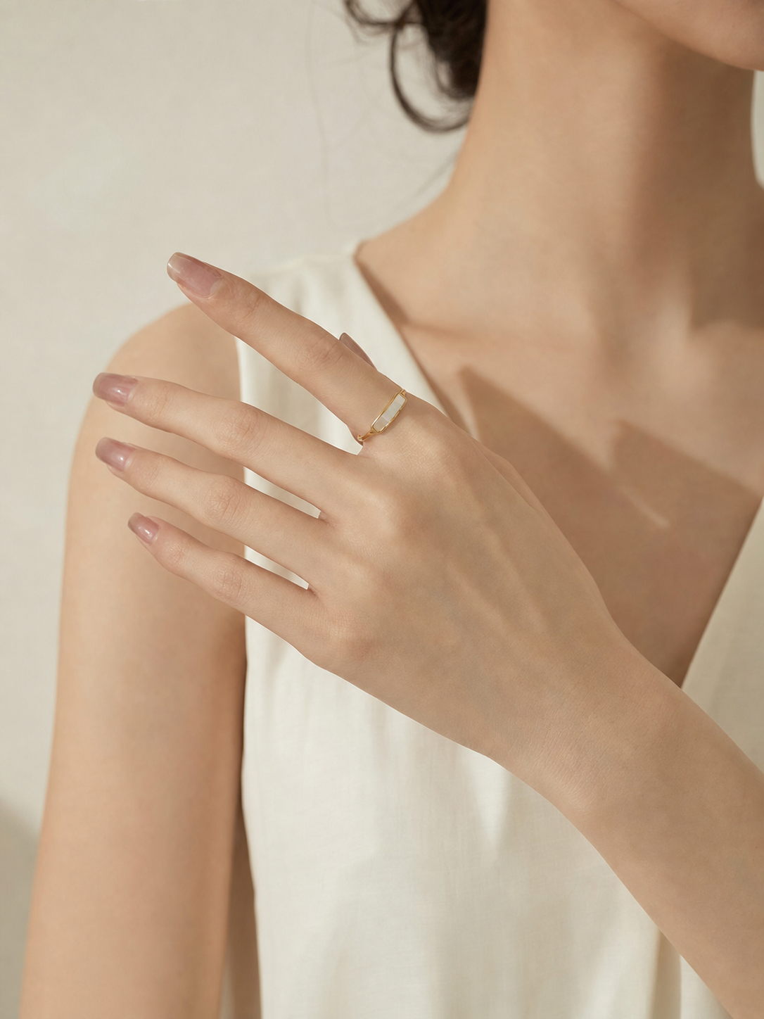 Square Shell Stacking Ring