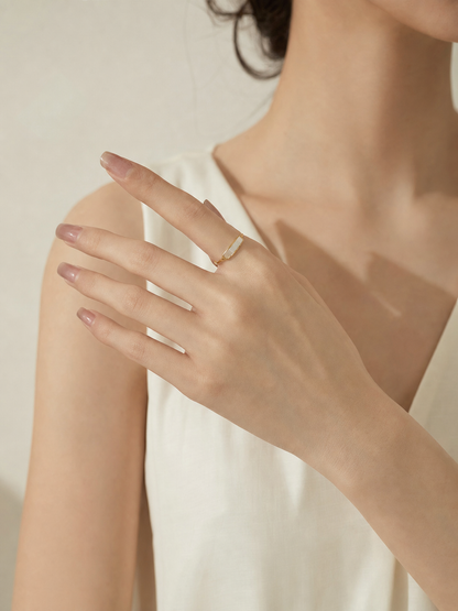 Square Shell Stacking Ring
