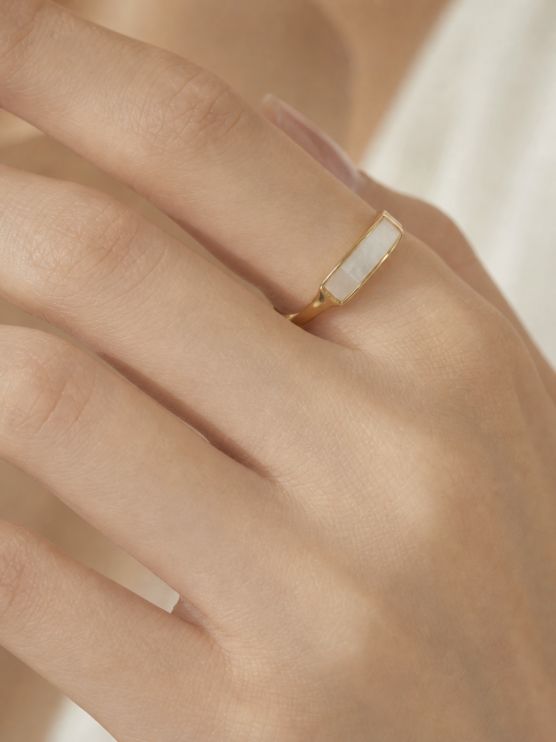 Square Shell Stacking Ring