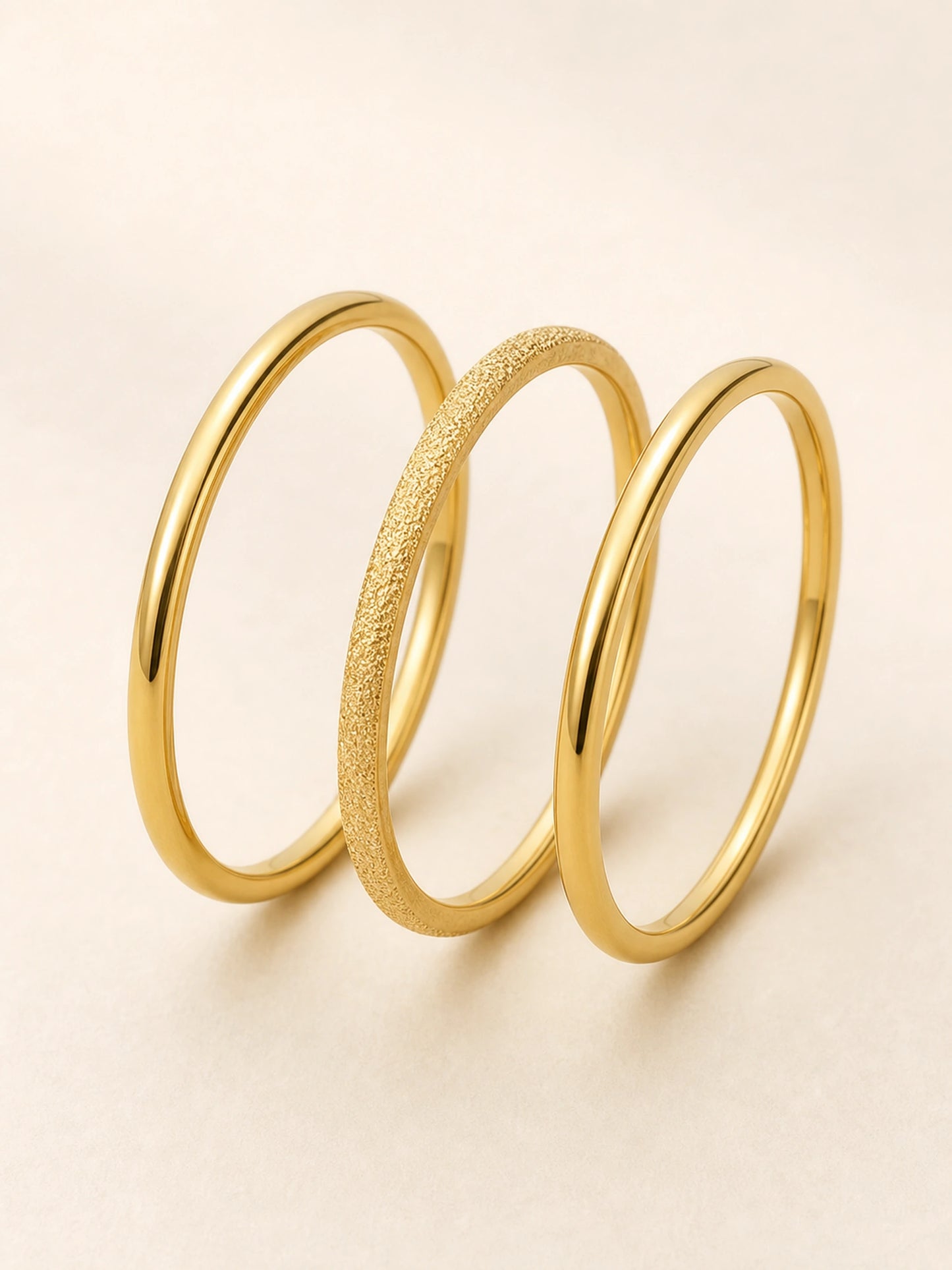 Three Band Matte Stacking Ring