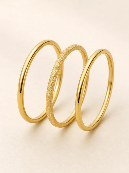 Three Band Matte Stacking Ring