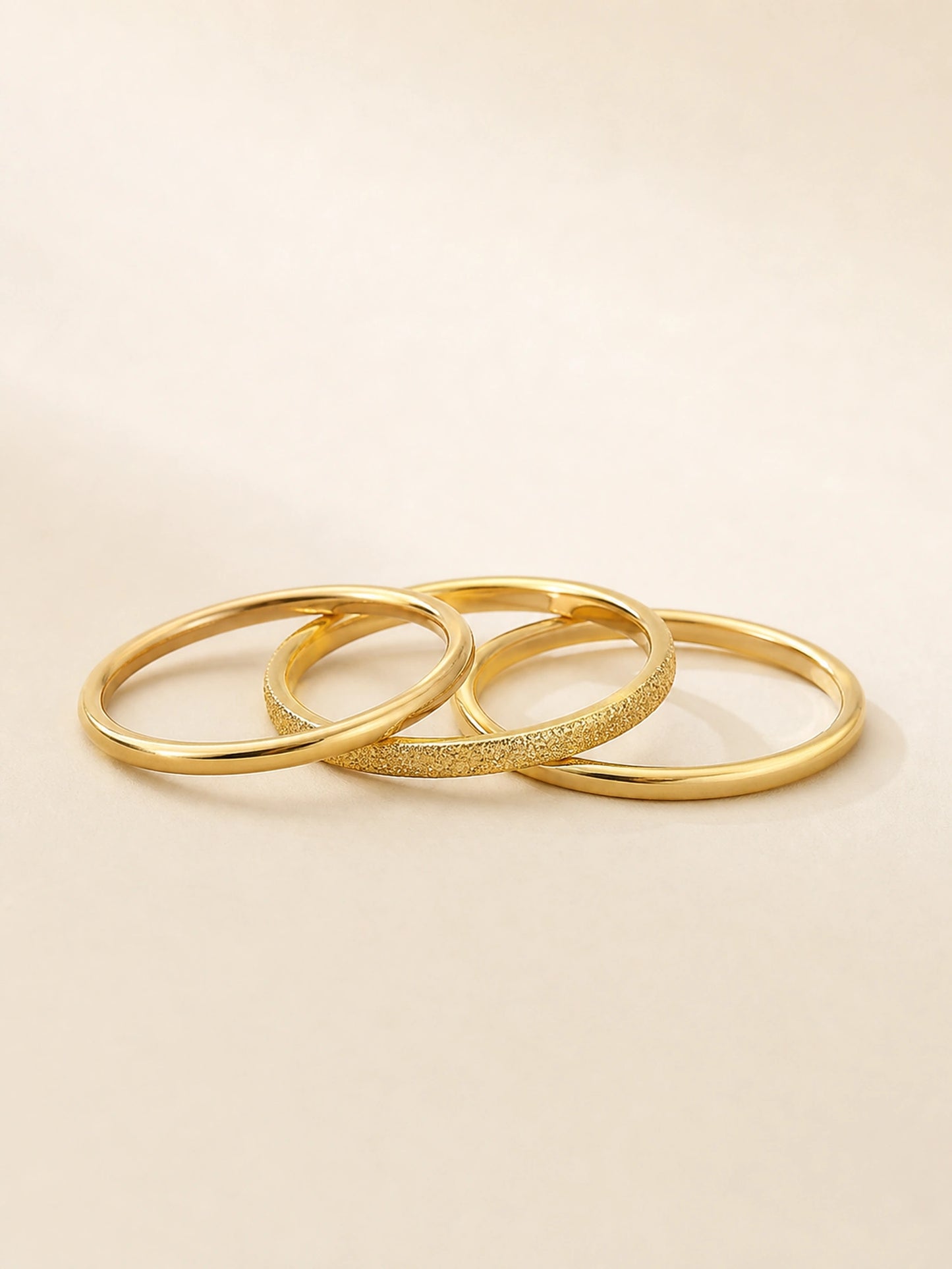 Three Band Matte Stacking Ring