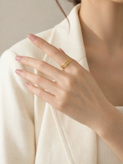 Three Band Matte Stacking Ring