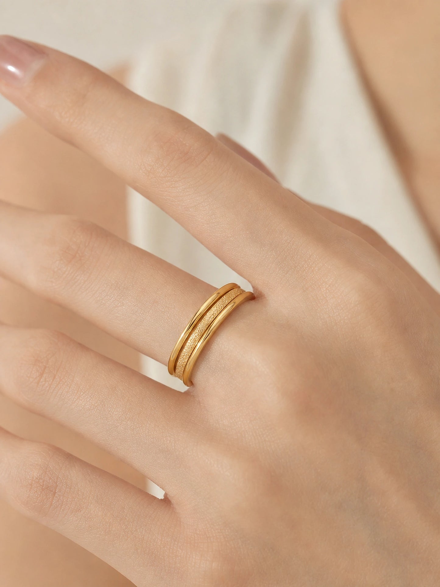 Three Band Matte Stacking Ring