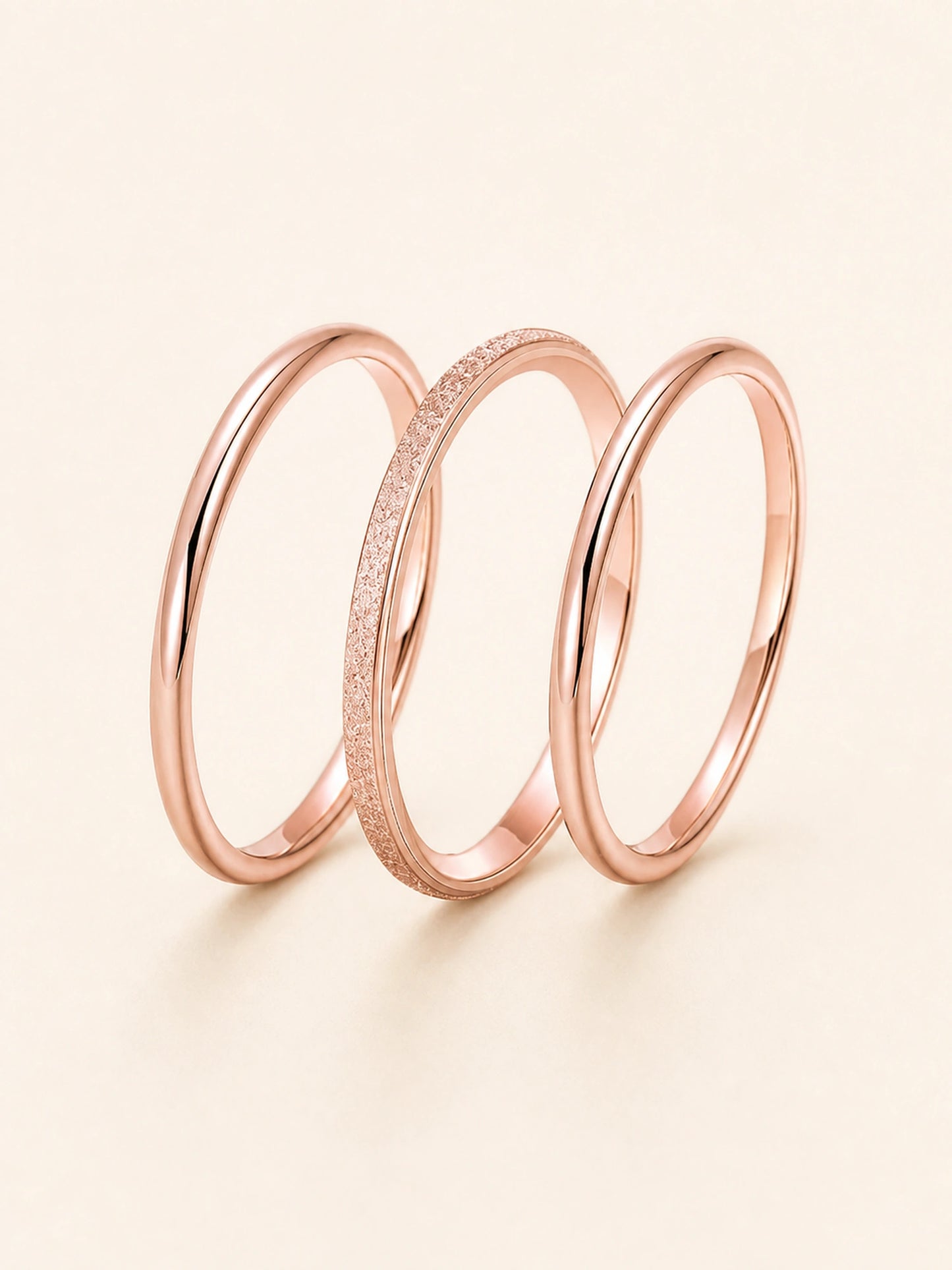 Three Band Matte Stacking Ring