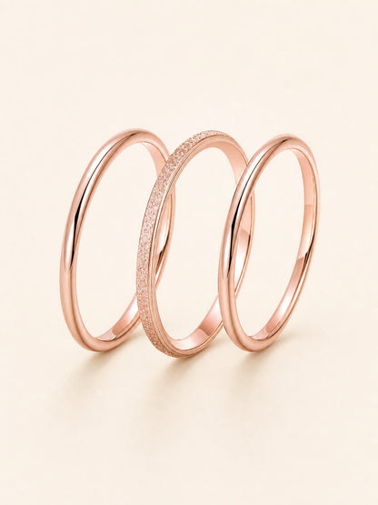 Three Band Matte Stacking Ring