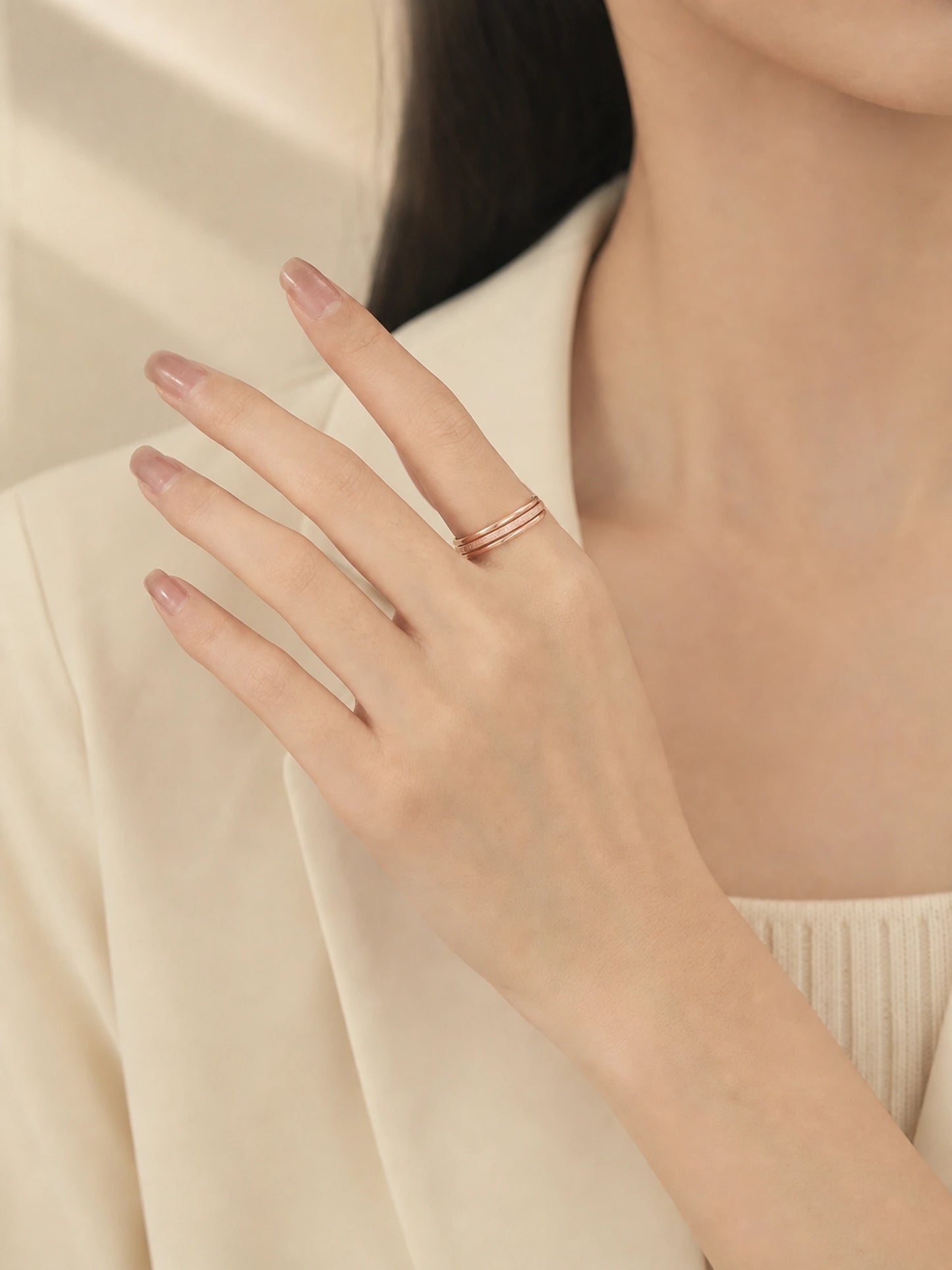 Three Band Matte Stacking Ring