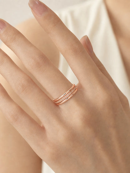 Three Band Matte Stacking Ring