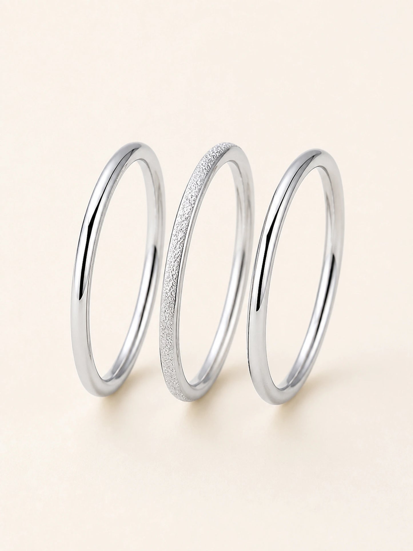Three Band Matte Stacking Ring