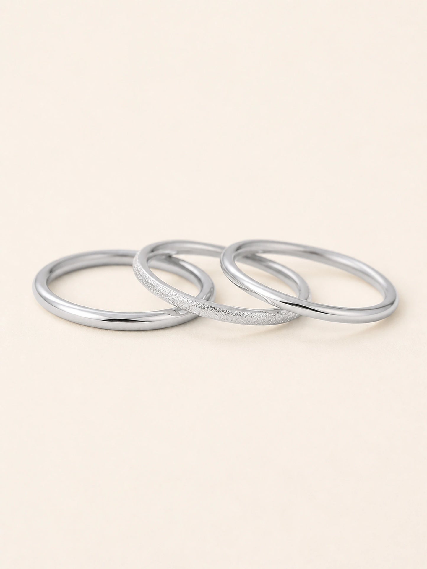 Three Band Matte Stacking Ring