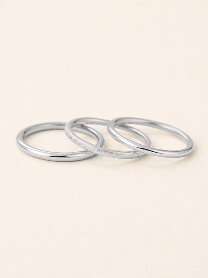 Three Band Matte Stacking Ring