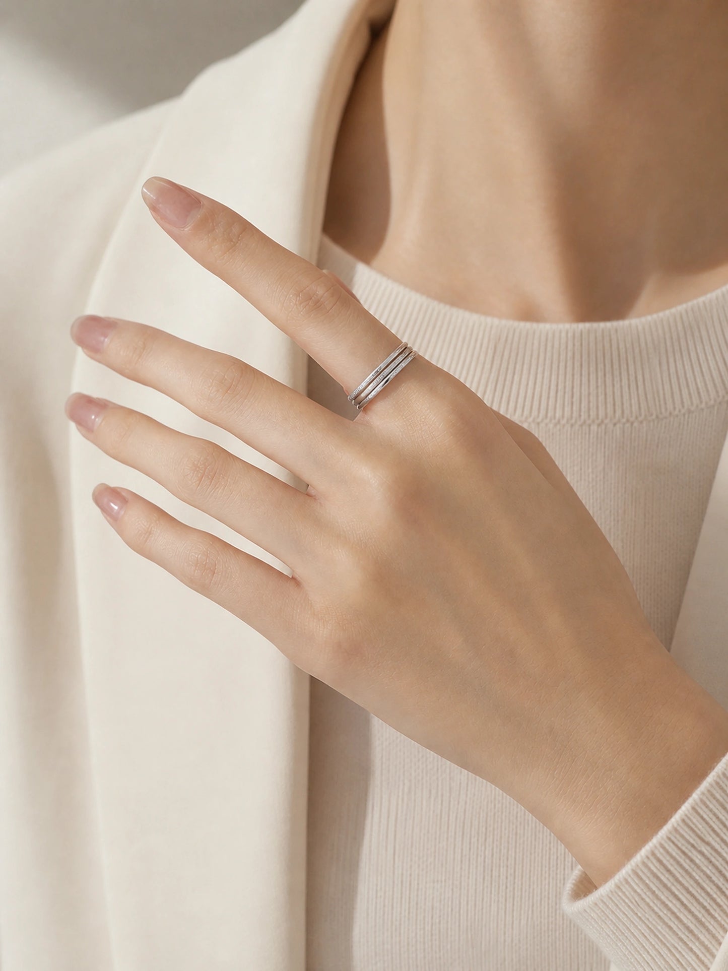 Three Band Matte Stacking Ring