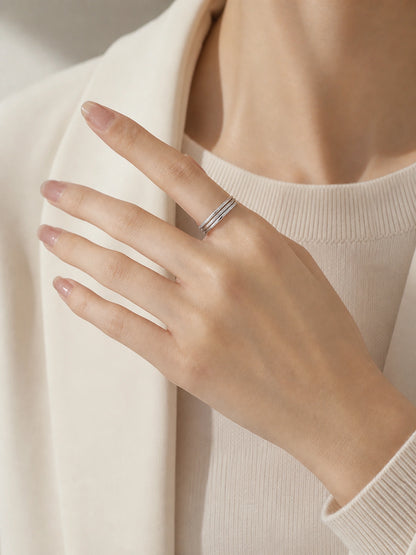 Three Band Matte Stacking Ring