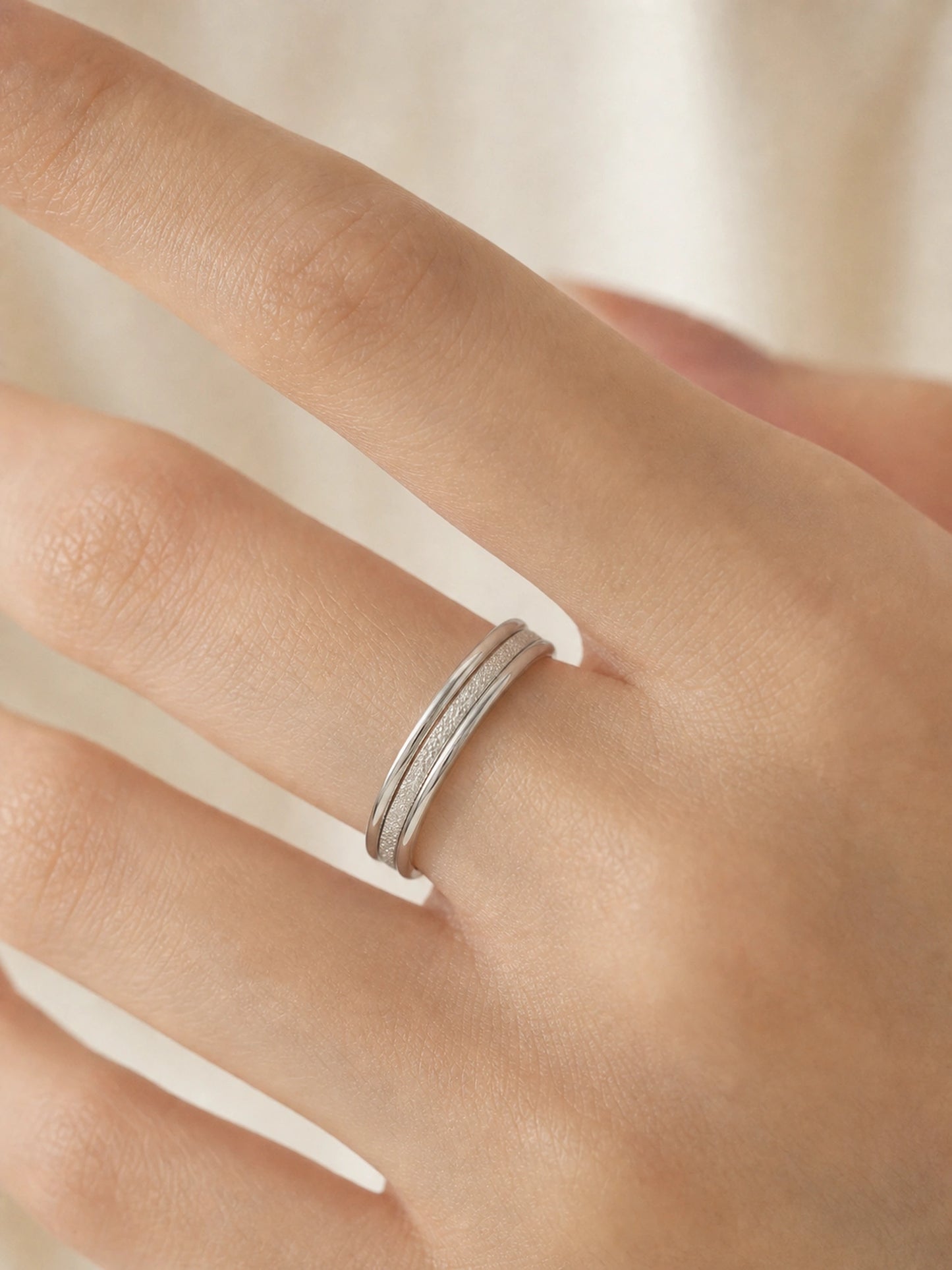 Three Band Matte Stacking Ring
